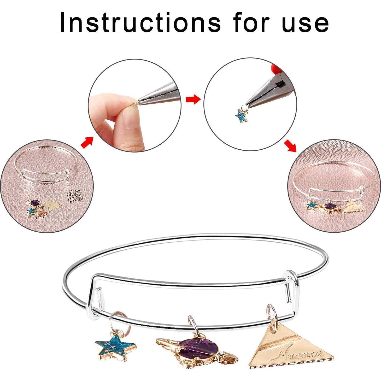 20 Pulseras de Alambre Ajustable Plata para Joyería DIY