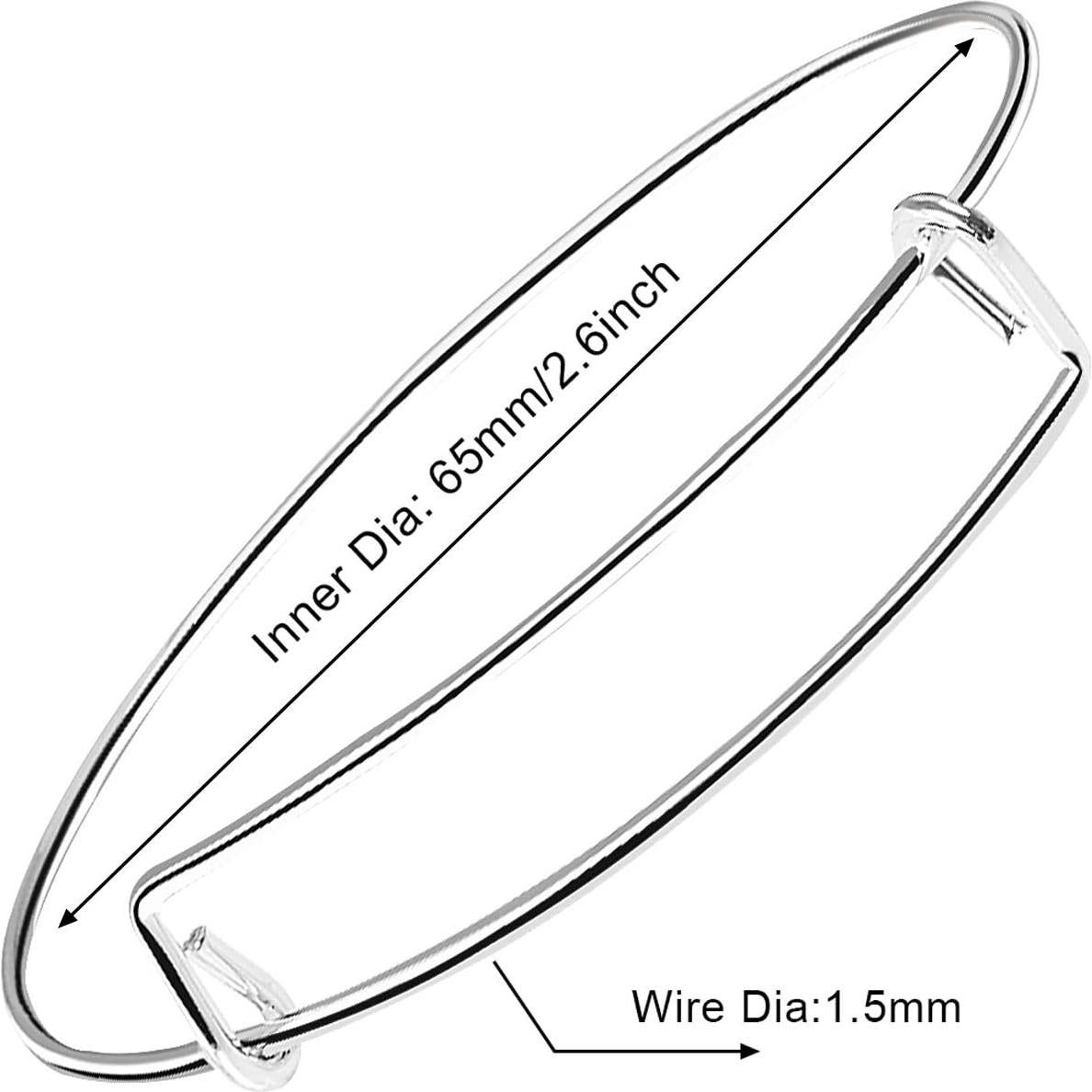 Pulseras Expandibles Ajustables UPINS 60 Pcs Plata DIY