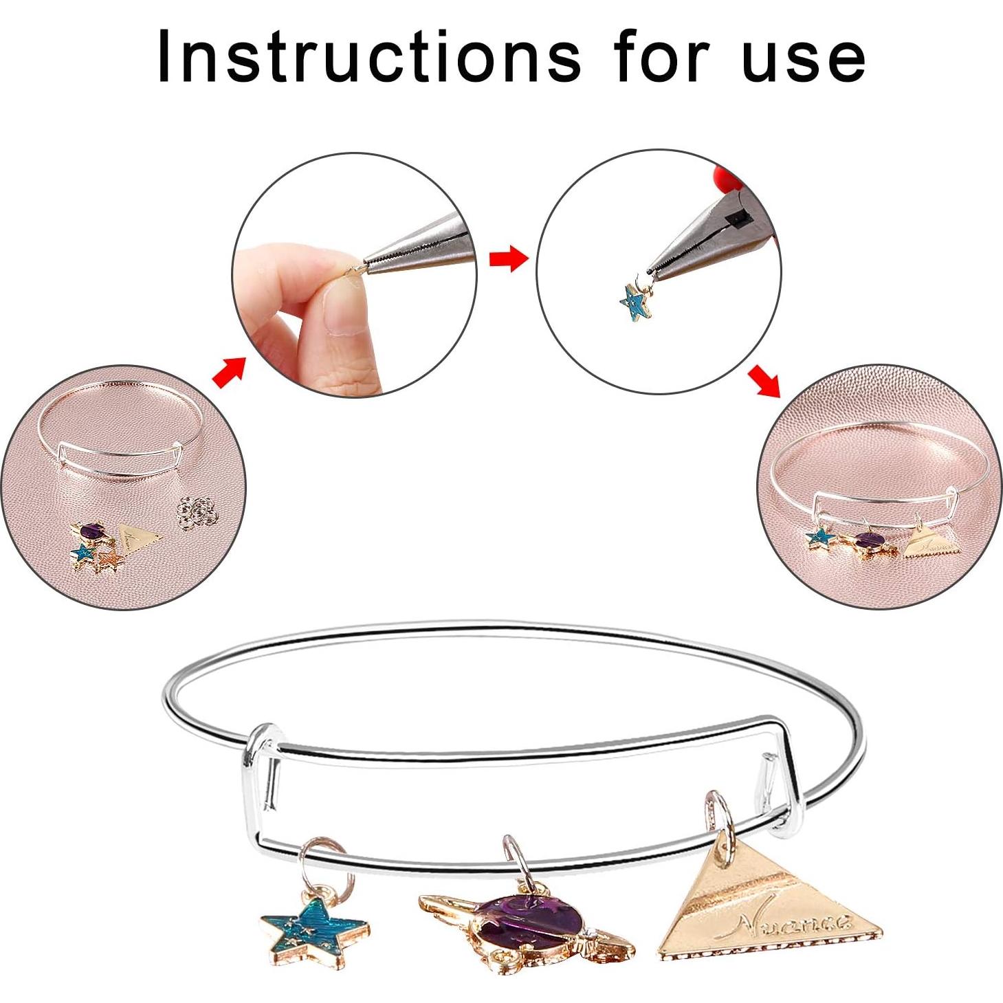 Pulseras Expandibles Ajustables UPINS 60 Pcs Plata DIY