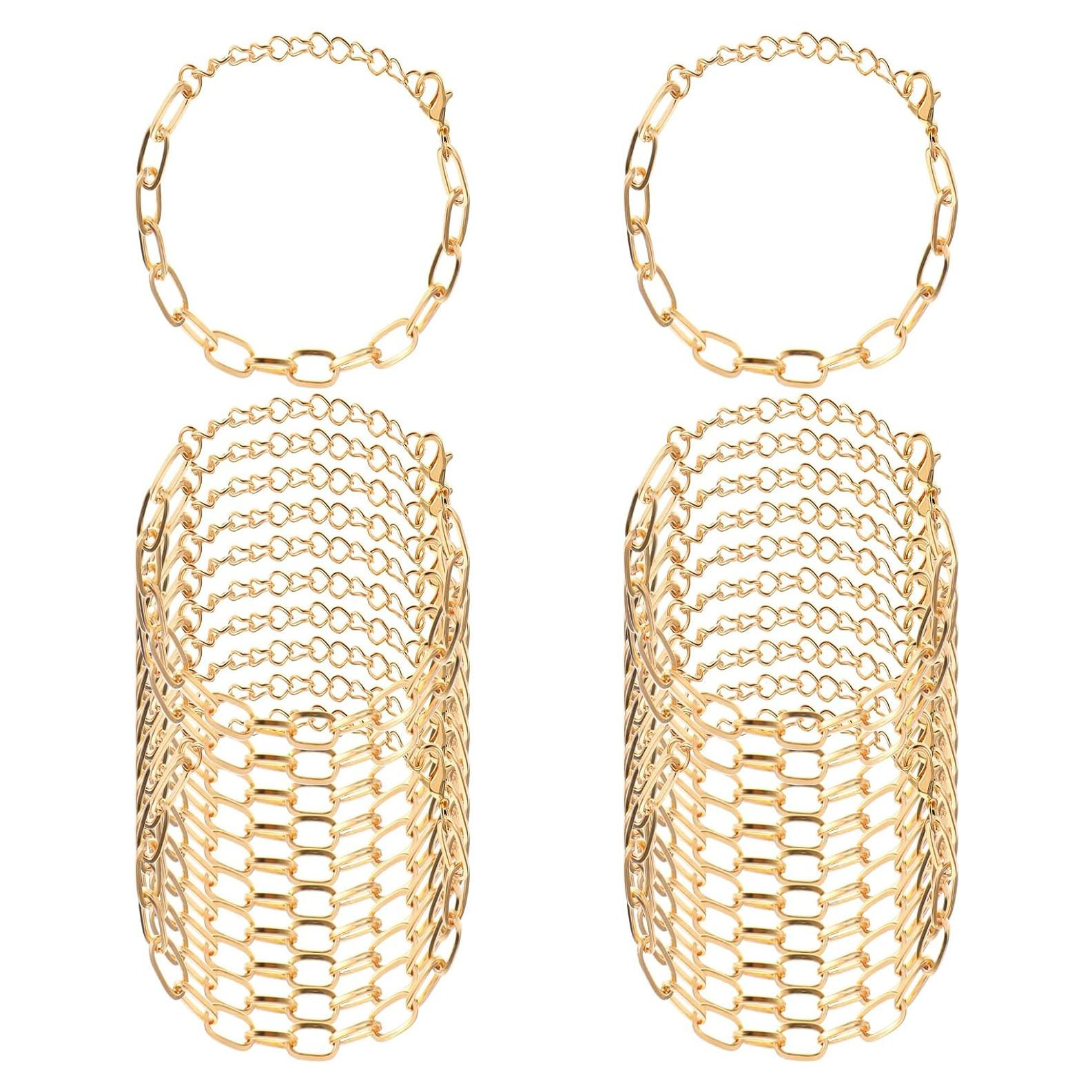 20 Piezas Cadenas de Pulsera de Encanto Doradas Piriuuo