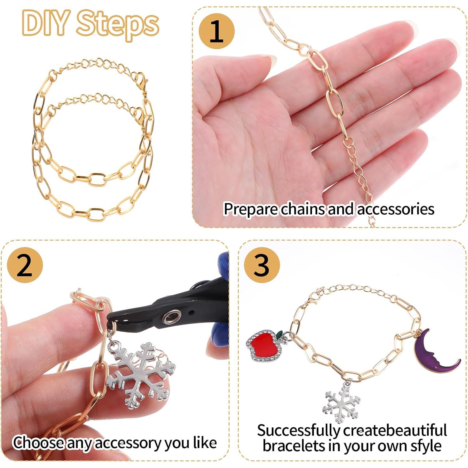 20 Piezas Cadenas de Pulsera de Encanto Doradas Piriuuo