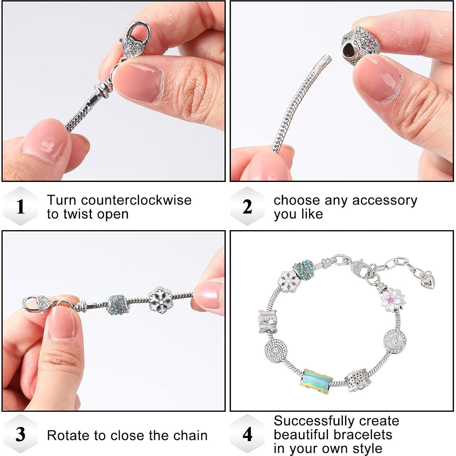 Cadena de Pulsera Ajustable Junkin 12 Pcs Cierre Corazón 19.99 cm