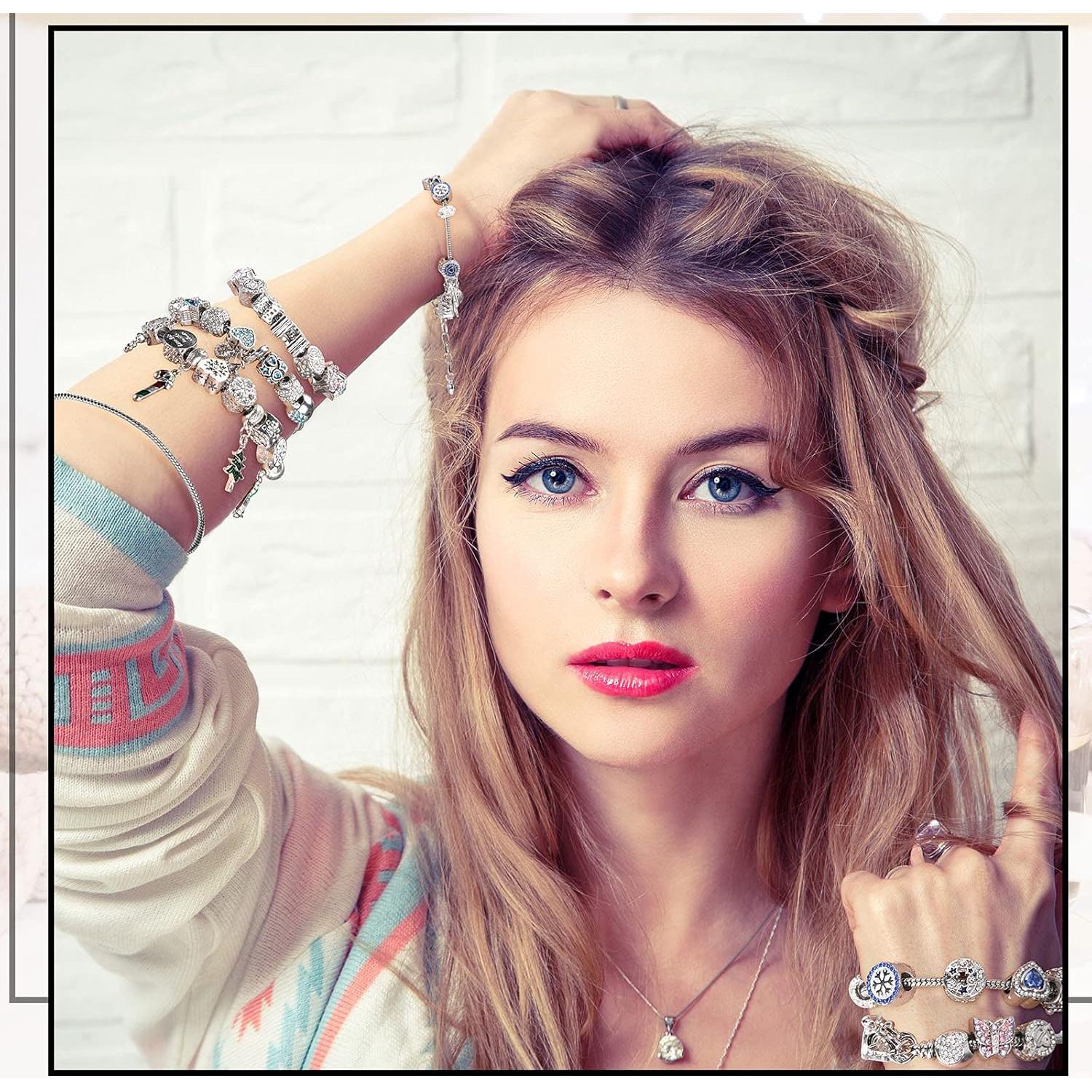 Cadena de Pulsera Ajustable Junkin 12 Pcs Cierre Corazón 19.99 cm