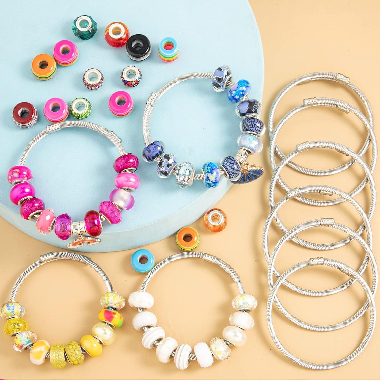 20 Piezas Pulsera de Encanto Expandible Acero Inoxidable