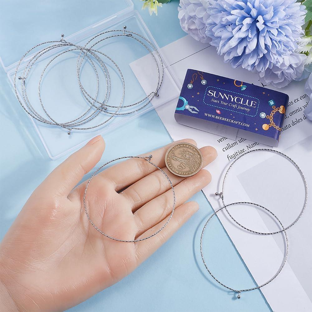18 Pulseras de Alambre Blanco SUNNYCLUE Acero Inoxidable DIY