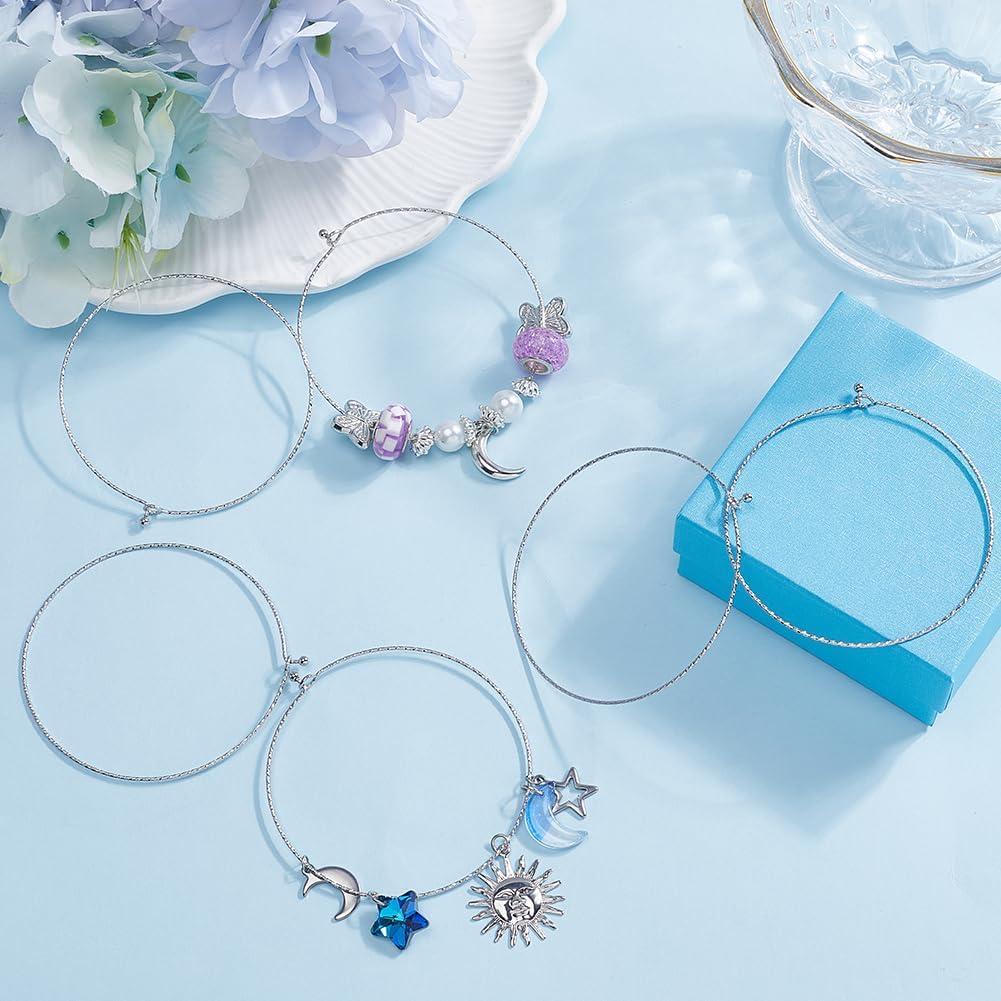 18 Pulseras de Alambre Blanco SUNNYCLUE Acero Inoxidable DIY