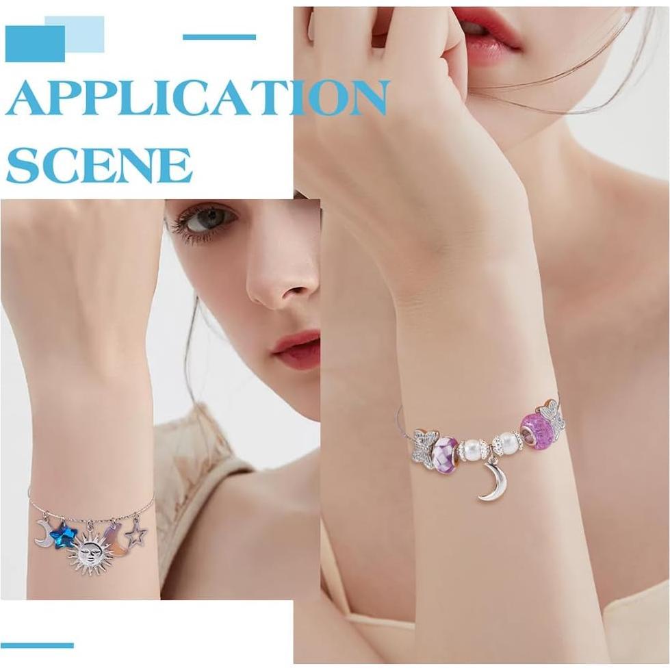 18 Pulseras de Alambre Blanco SUNNYCLUE Acero Inoxidable DIY