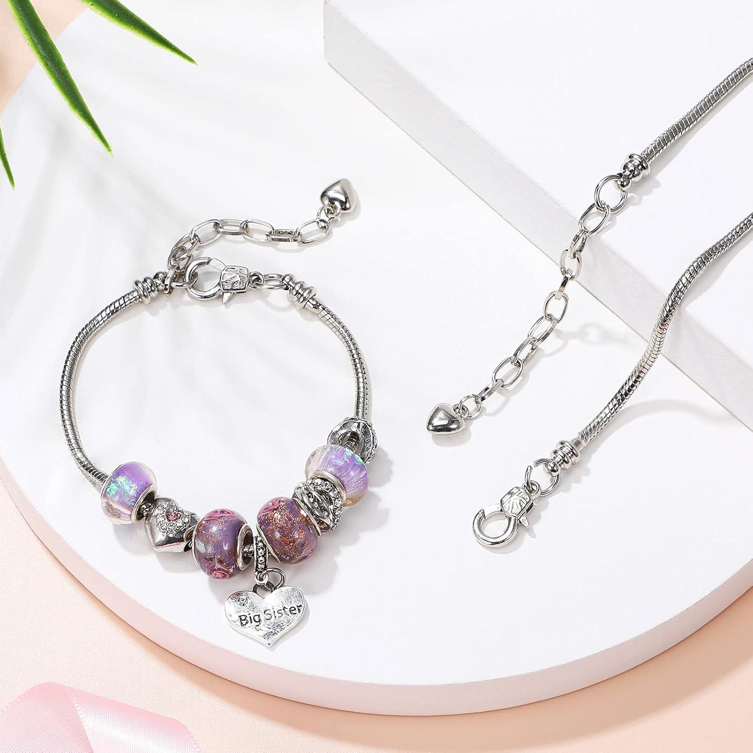 Pulsera de Encanto Ajustable Hicarer 27 Piezas Cobre Plata 16 cm