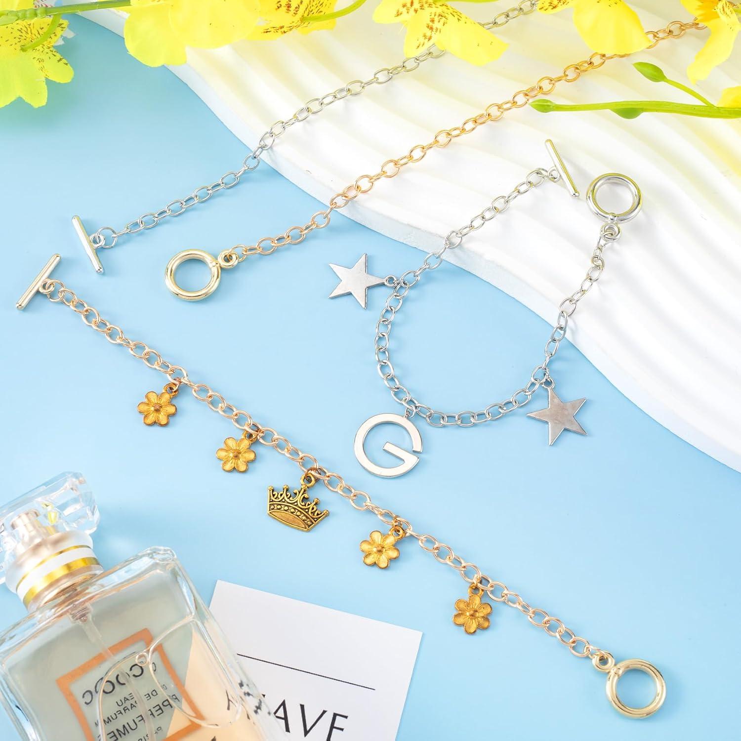 6 Cadenas de Pulsera DIY Isslly Oro y Plata 19.5 cm