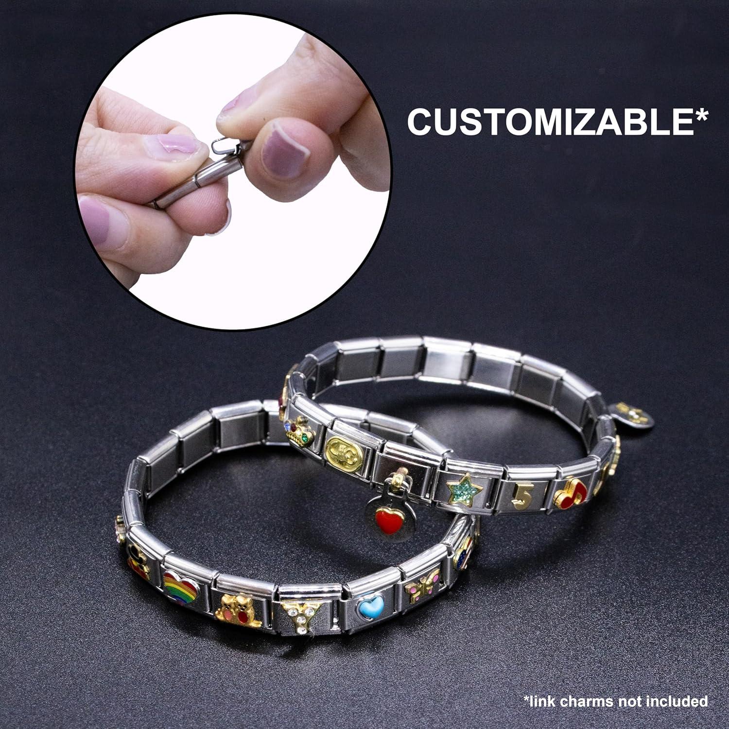 Pulsera de Encanto Italiana Fablinks de Acero Inoxidable 17.15 cm