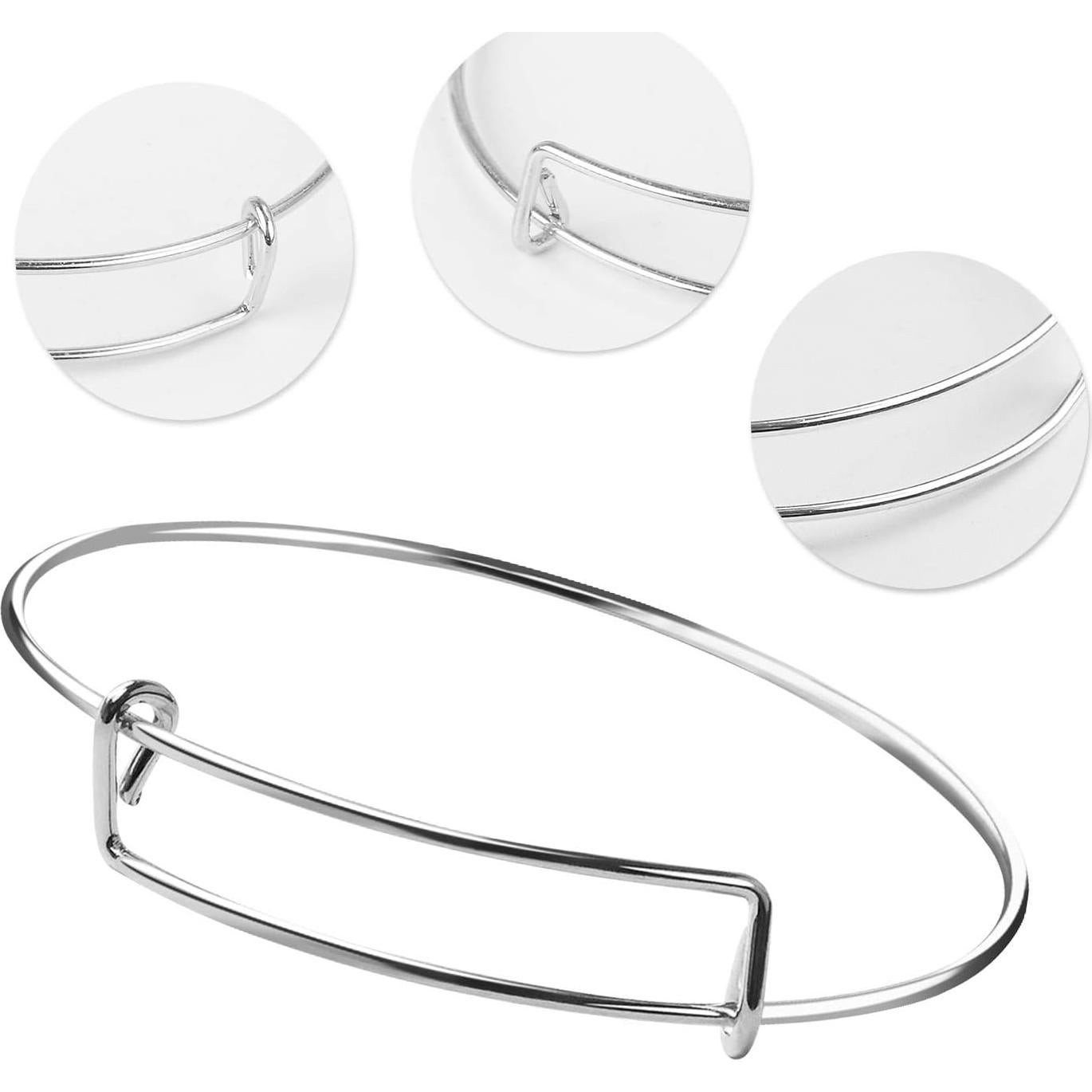 Kit de Fabricación de Pulseras UPINS 30Pcs Ajustables Plata