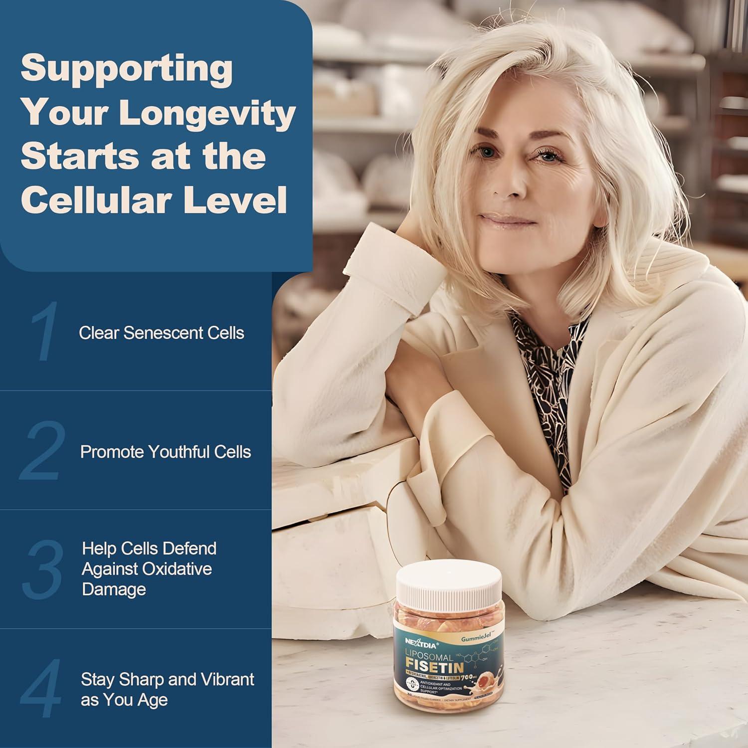 Gomitas Líquidas Liposomal Fisetina 200mg y Resveratrol 500mg - 60 Unidades