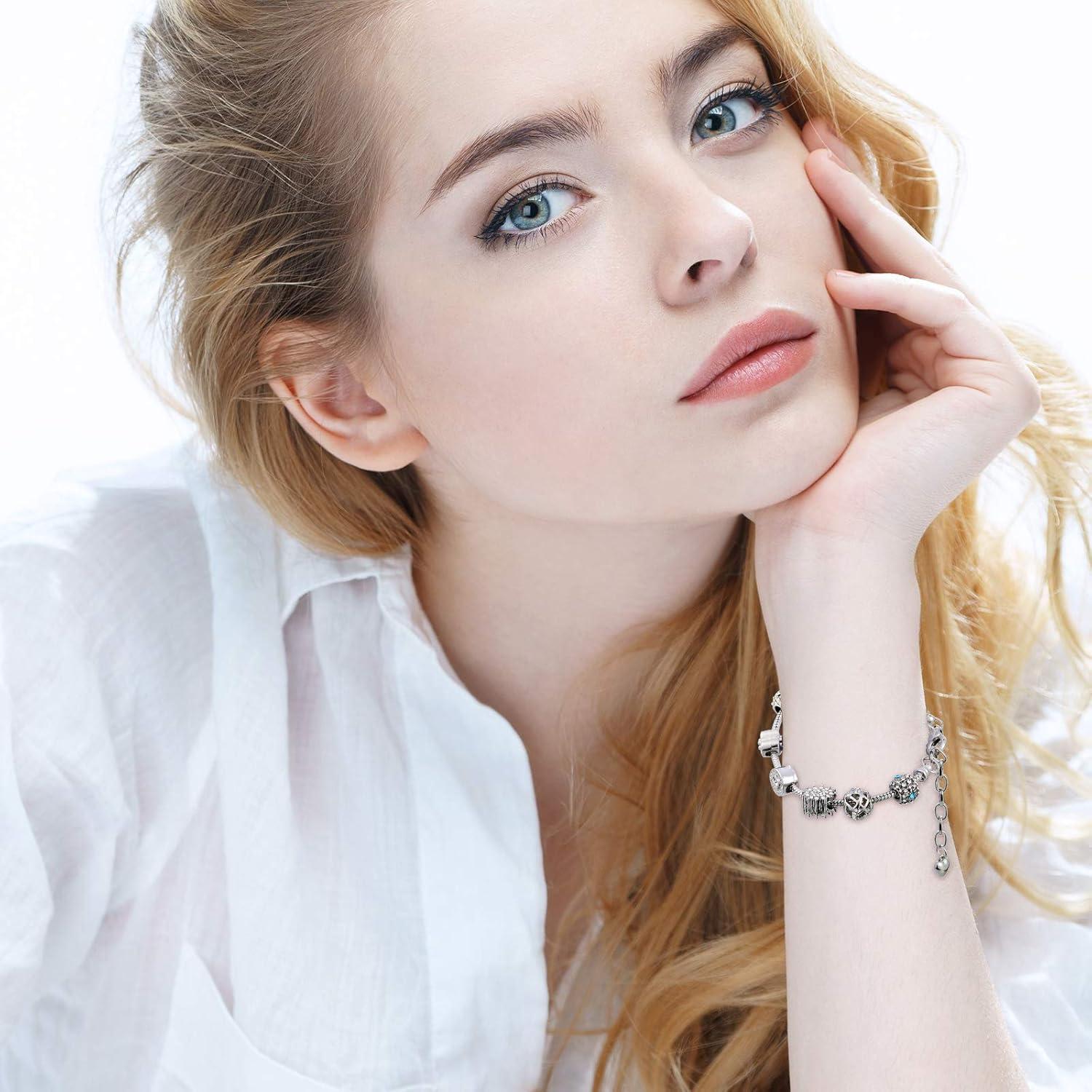 Hicarer 20 Pcs Pulsera de Cadena de Acero Inoxidable DIY Plata