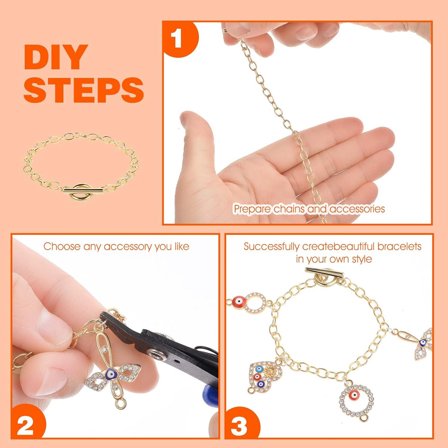 12 Pulseras de Cadena Prasacco para Joyería en Oro 19cm