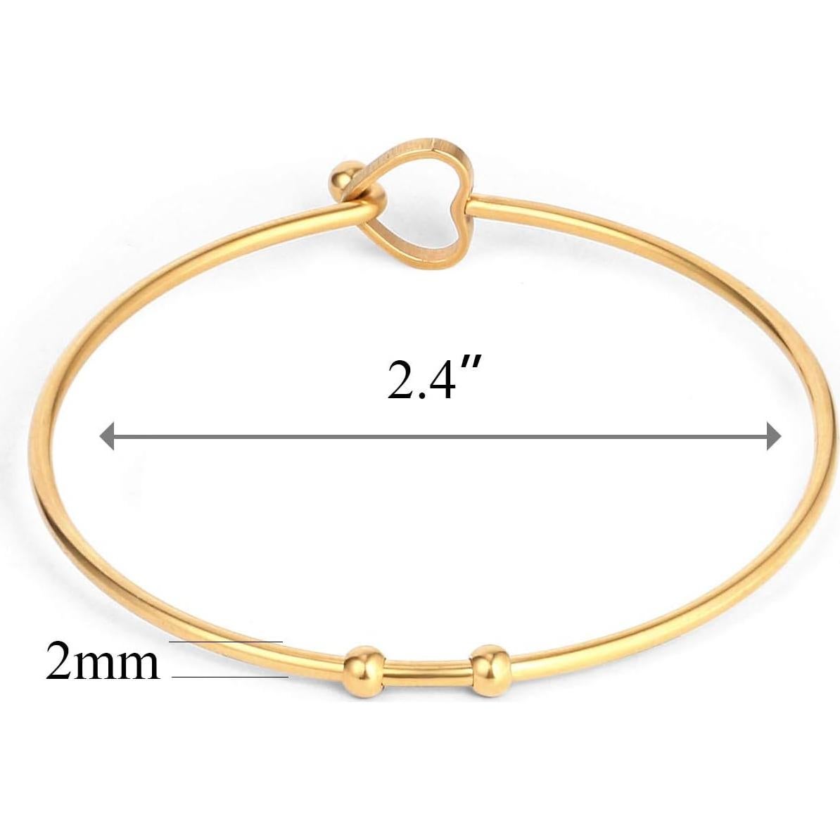 6 Pulseras Abiertas de Acero Inoxidable 14K ALEXCRAFT