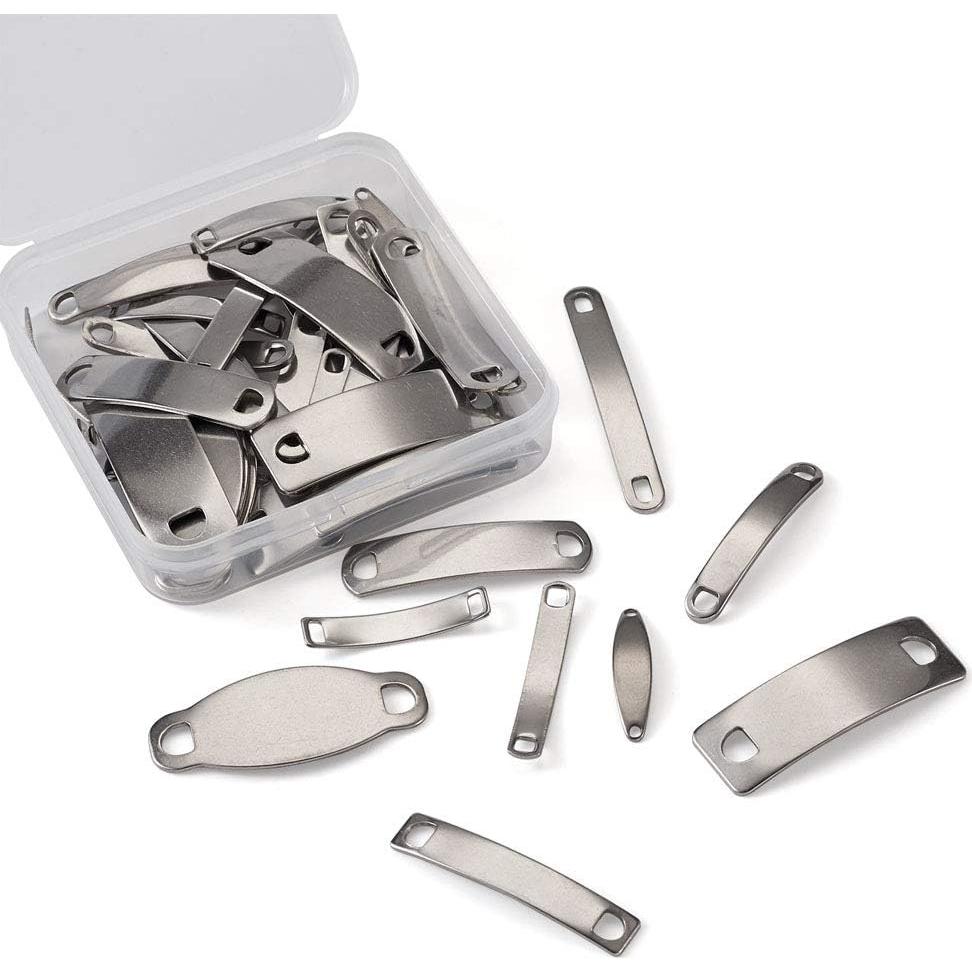 KISSITTY 45 Etiquetas de Acero Inoxidable para Grabado 25-41.5mm