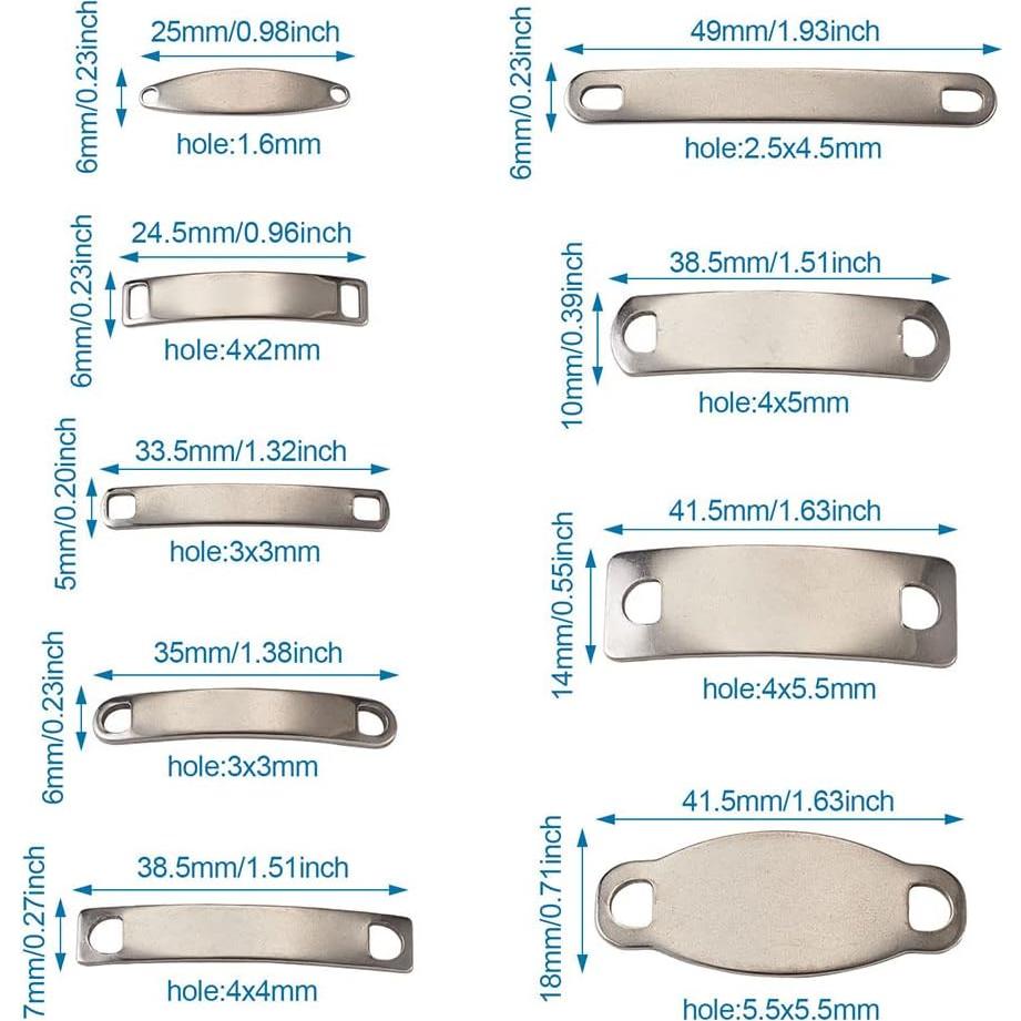 KISSITTY 45 Etiquetas de Acero Inoxidable para Grabado 25-41.5mm