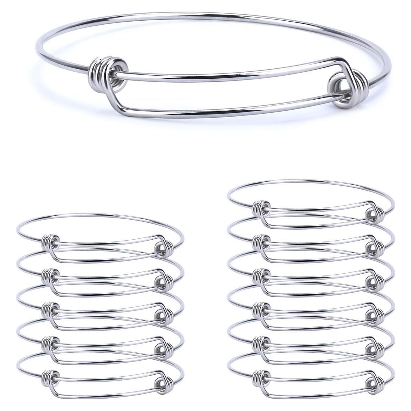 Set de 12 Pulseras Expandibles ALEXCRAFT de Acero Inoxidable 16 GA