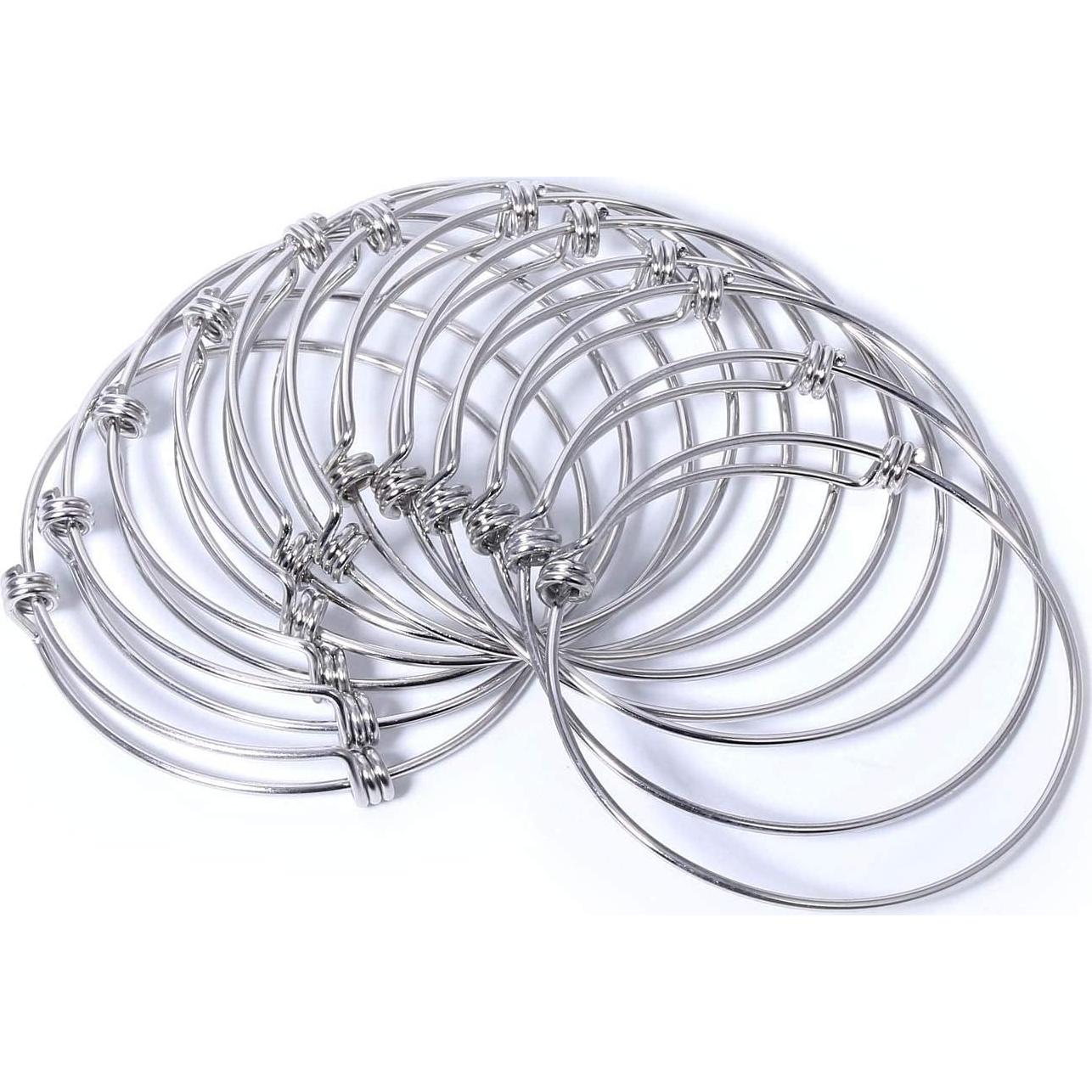Set de 12 Pulseras Expandibles ALEXCRAFT de Acero Inoxidable 16 GA