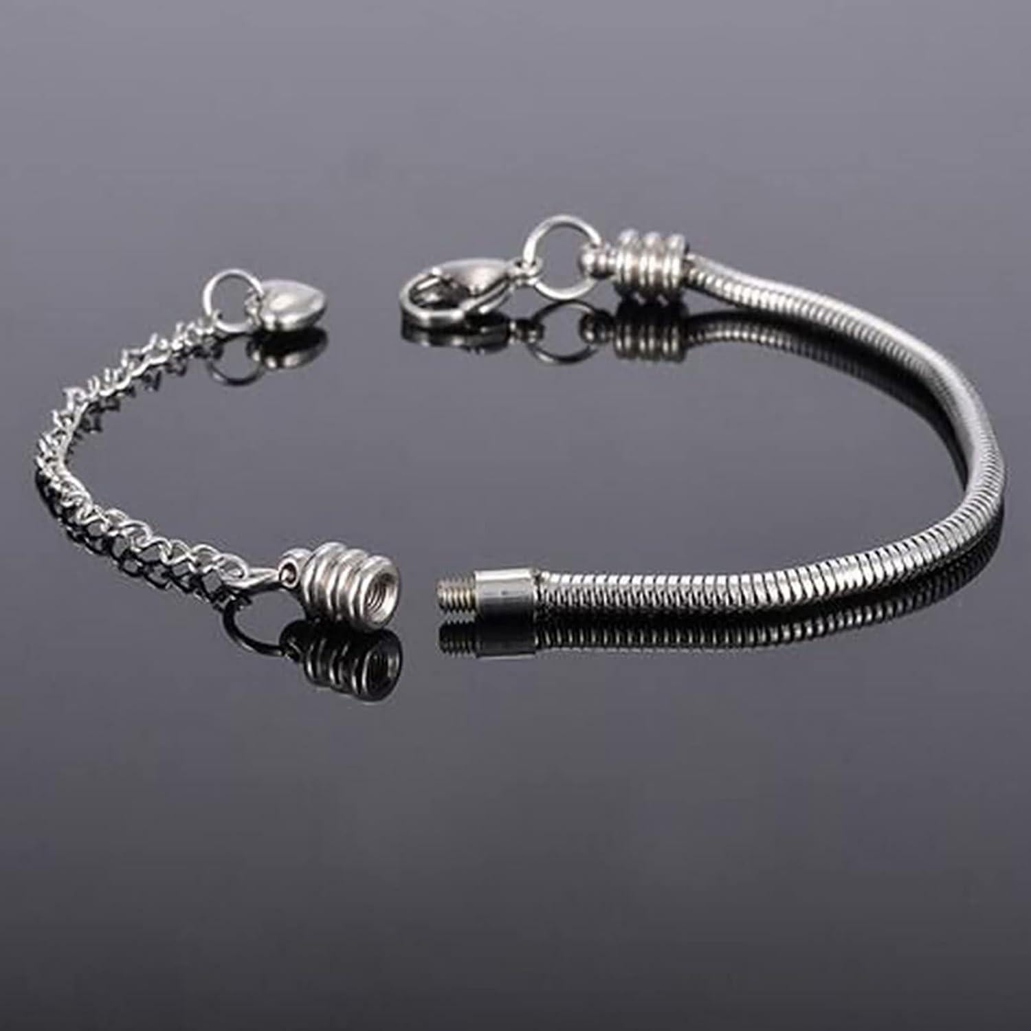 Pulsera de Encanto TGLS de Acero Inoxidable 3mm Ajustable