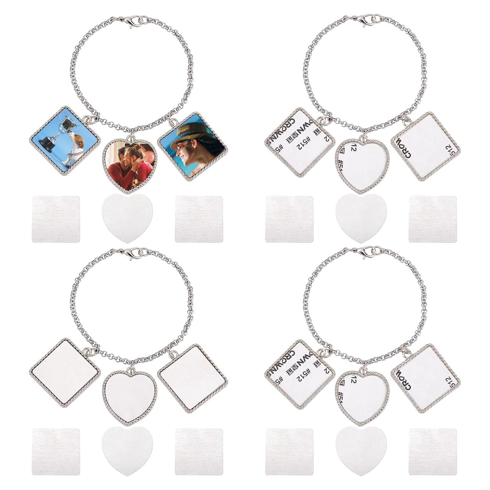 PH PandaHall 4 Pulseras Blancas para Sublimación 20cm DIY