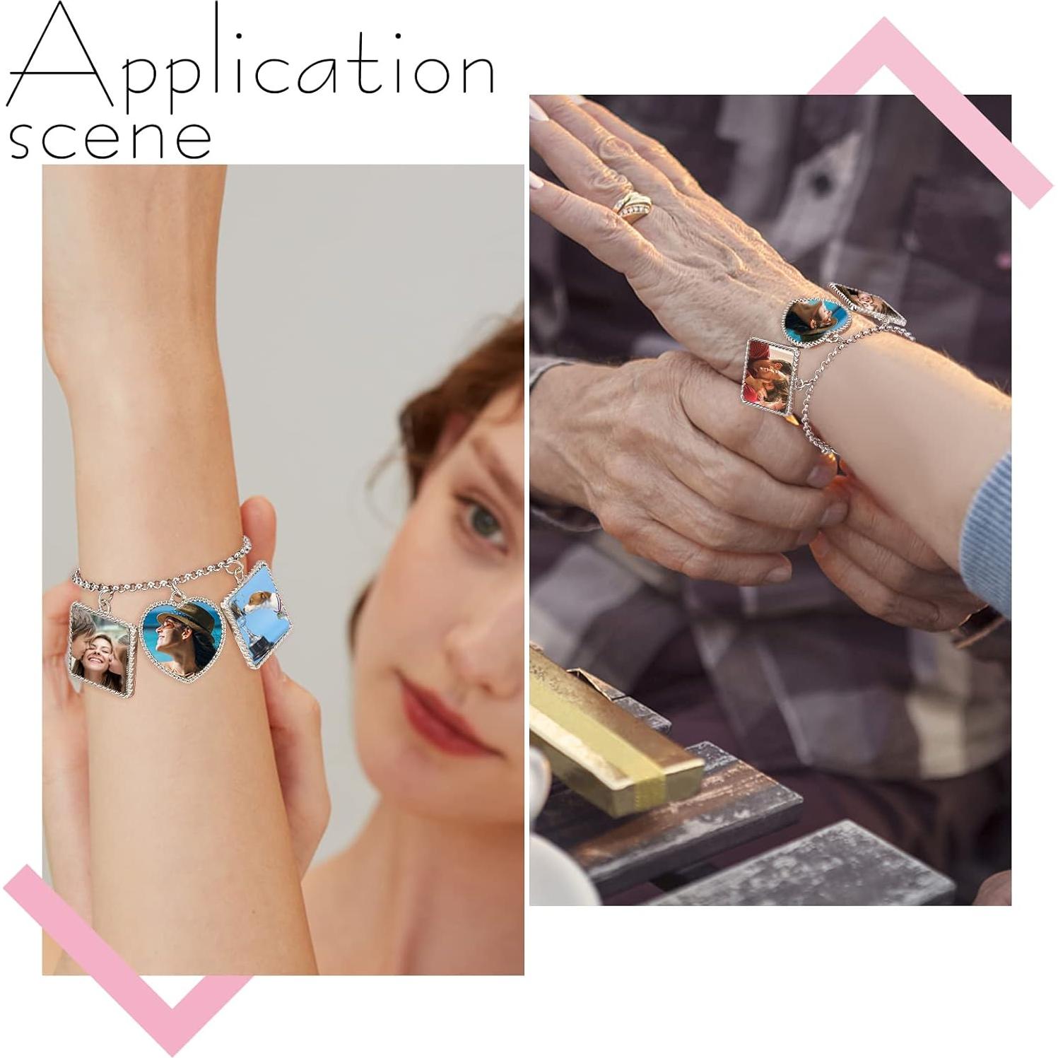 PH PandaHall 4 Pulseras Blancas para Sublimación 20cm DIY