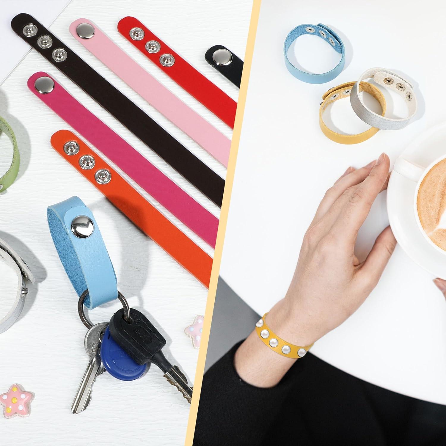 TXIN 20 Pulseras de Cuero Sintético Ajustables DIY Coloridas