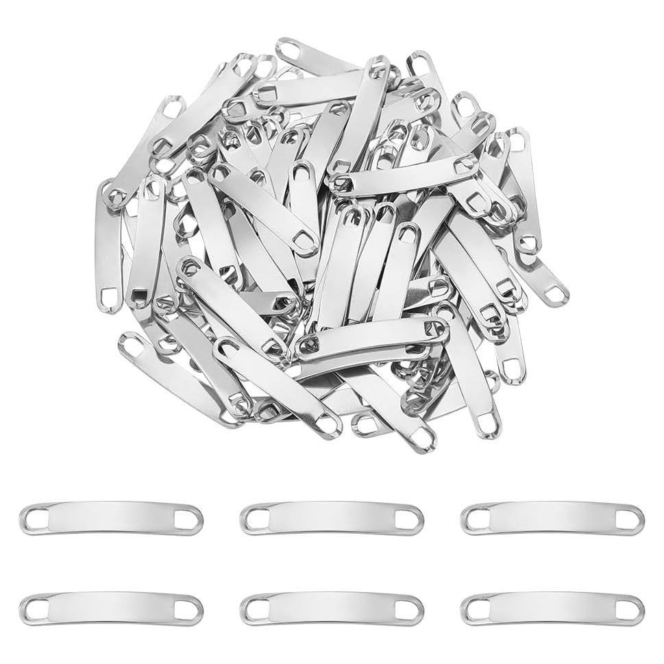 Etiquetas en Blanco Grabables UNICRAFTALE 100 Pcs 34mm Acero Inoxidable