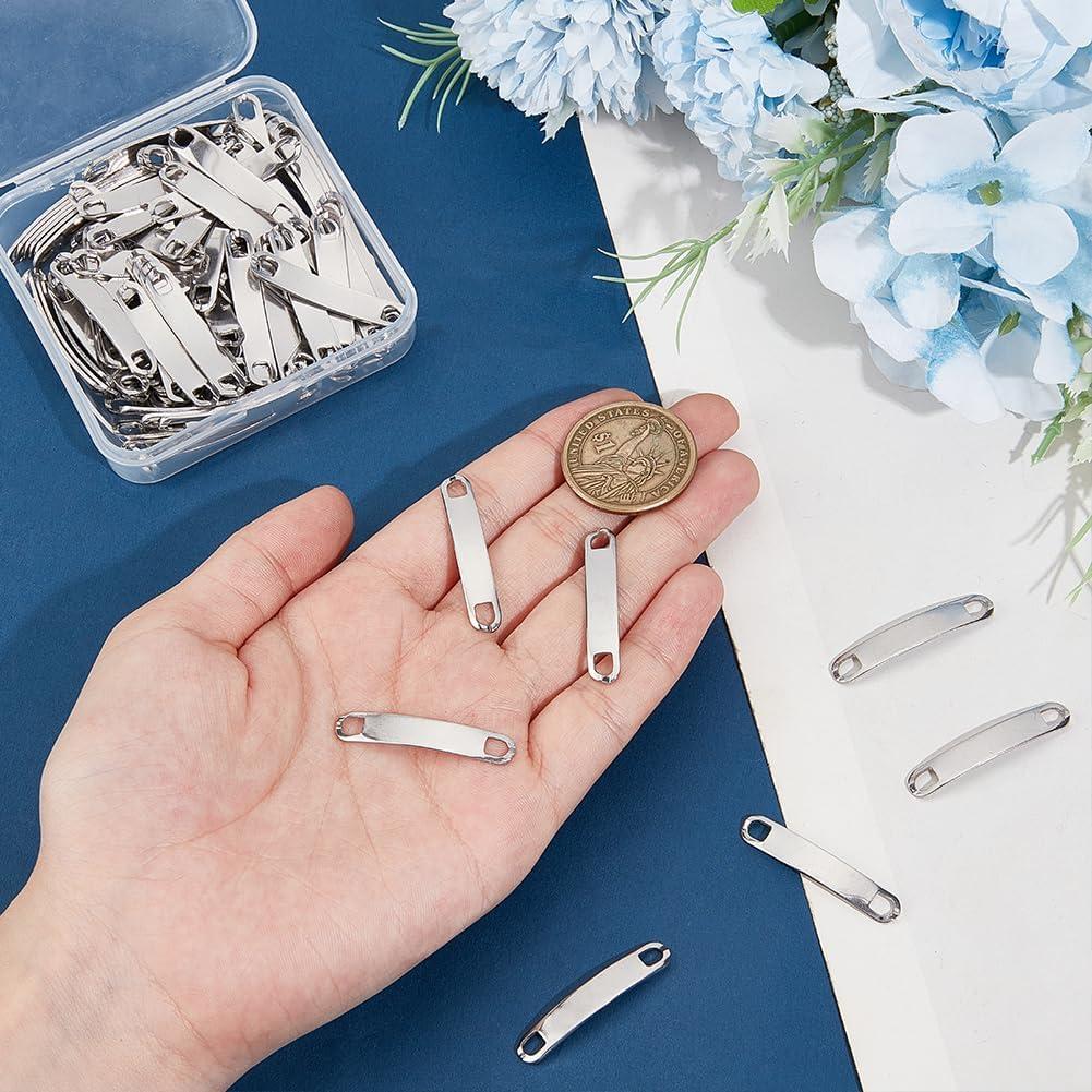 Etiquetas en Blanco Grabables UNICRAFTALE 100 Pcs 34mm Acero Inoxidable