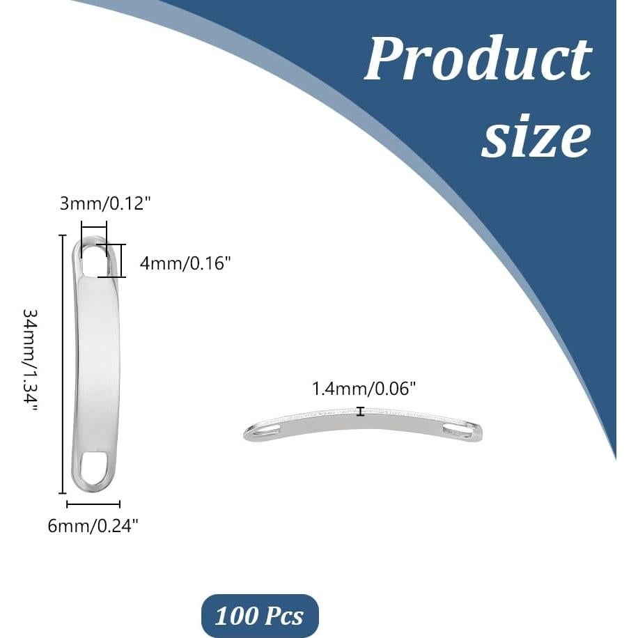 Etiquetas en Blanco Grabables UNICRAFTALE 100 Pcs 34mm Acero Inoxidable