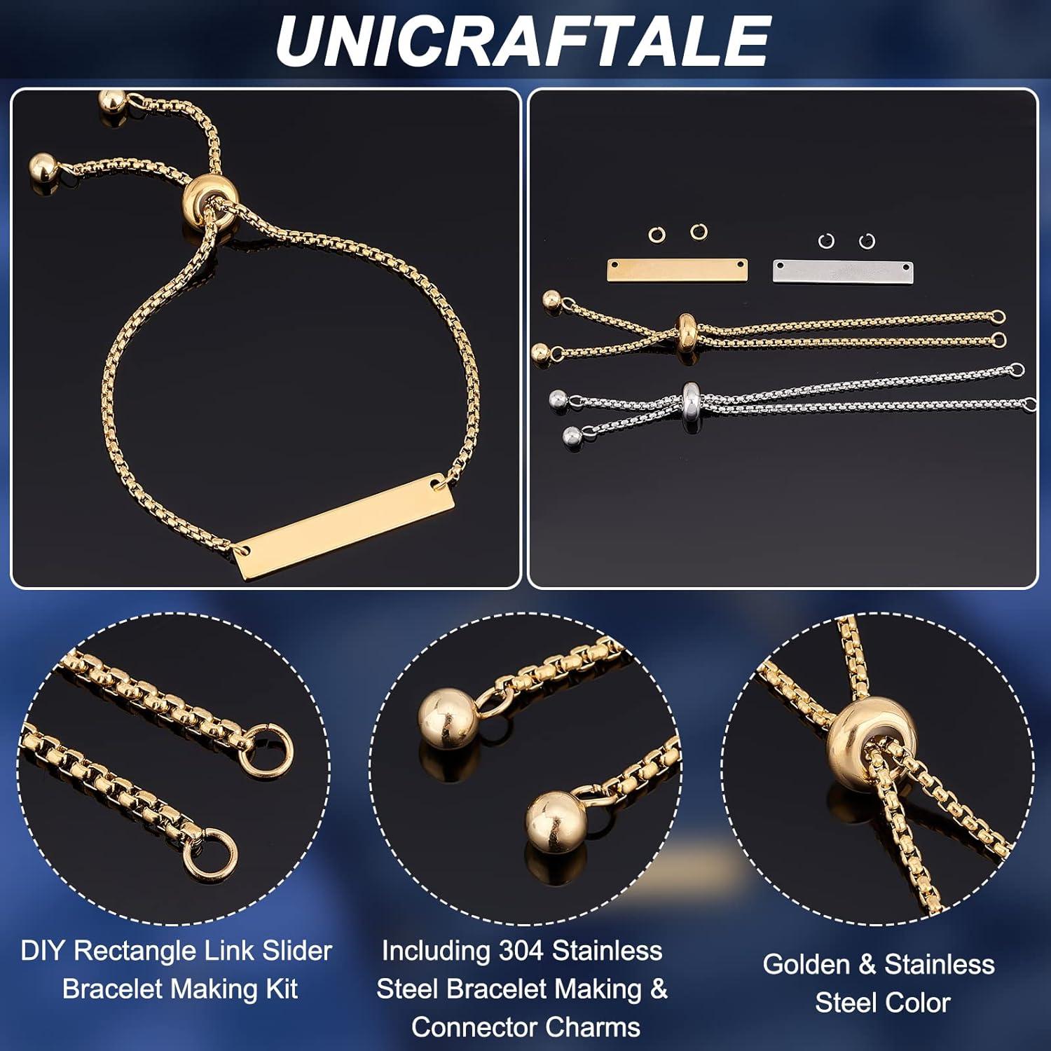 Kit DIY Pulseras Grabables UNICRAFTALE 8 Piezas 24cm Acero Inoxidable