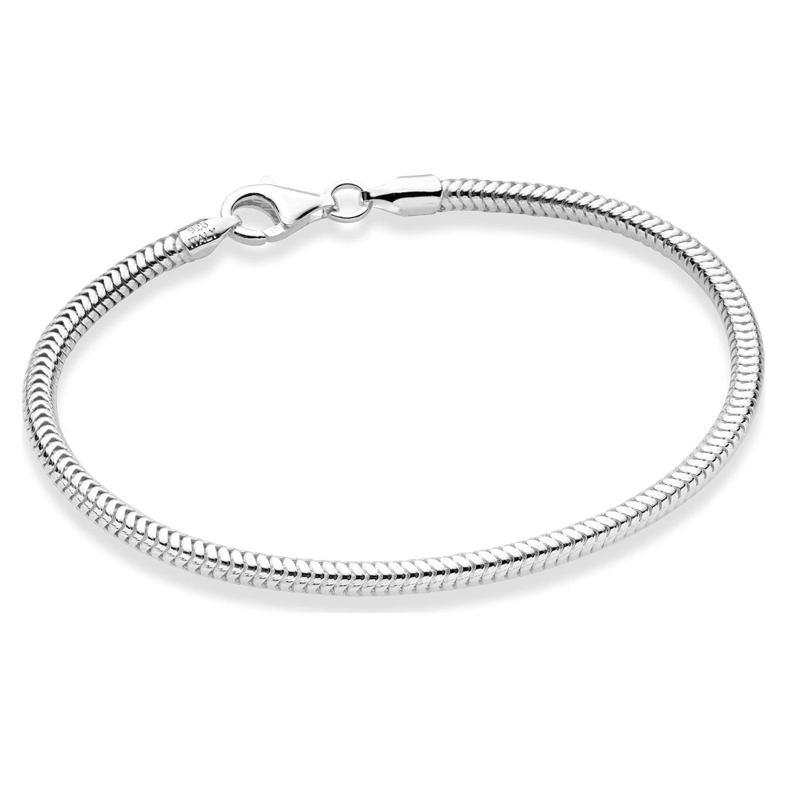 Pulsera de cadena de serpiente de plata esterlina 925 Miabella 3 mm