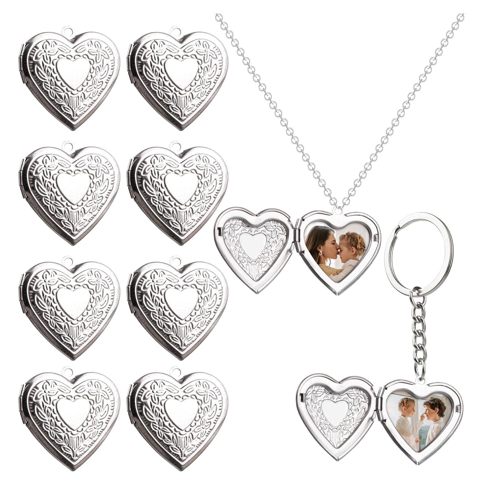 Paquete de 10 Charms de Corazón Plateado AUEAR para Joyería
