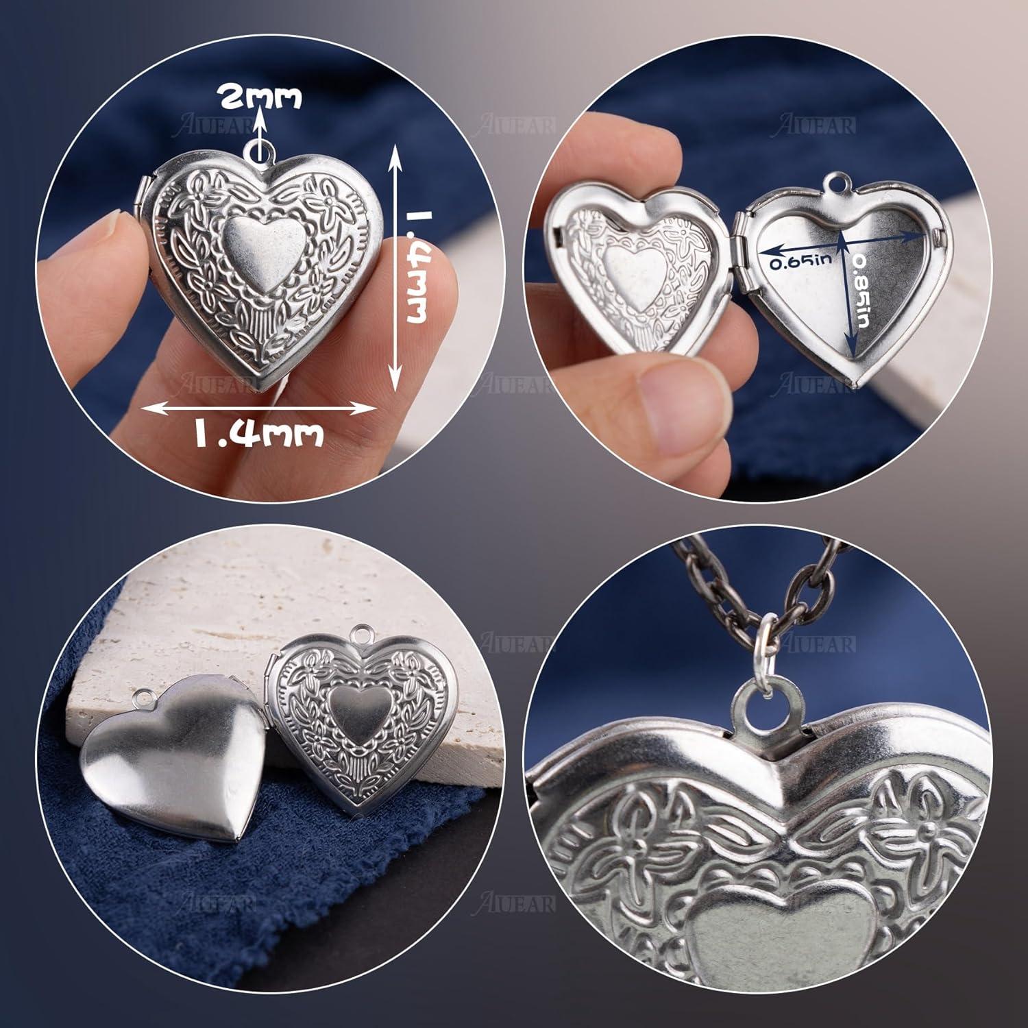 Paquete de 10 Charms de Corazón Plateado AUEAR para Joyería