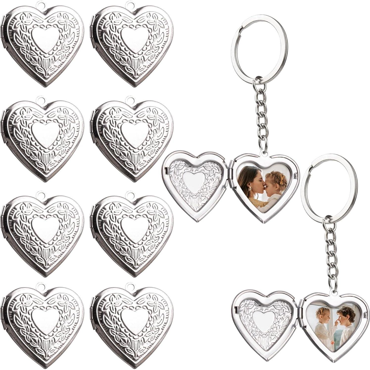 Paquete de 10 Charms de Corazón Plateado AUEAR para Joyería