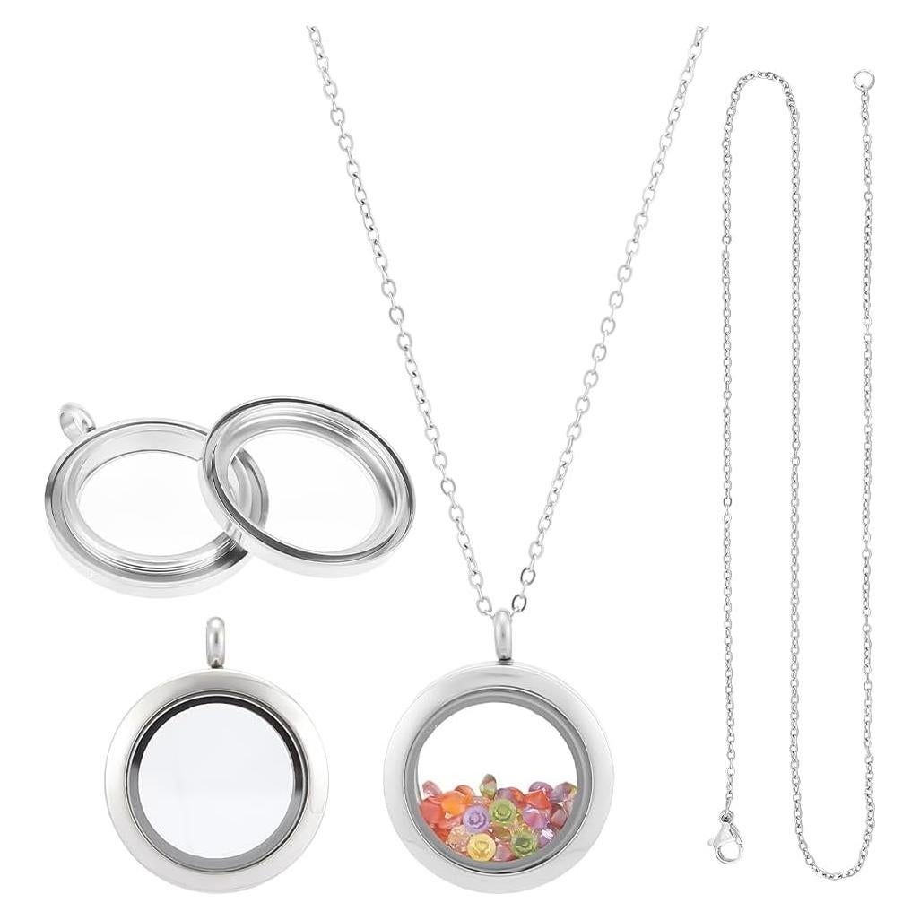 Collar Locket Acero Inoxidable UNICRAFTALE 45cm Doble Cara