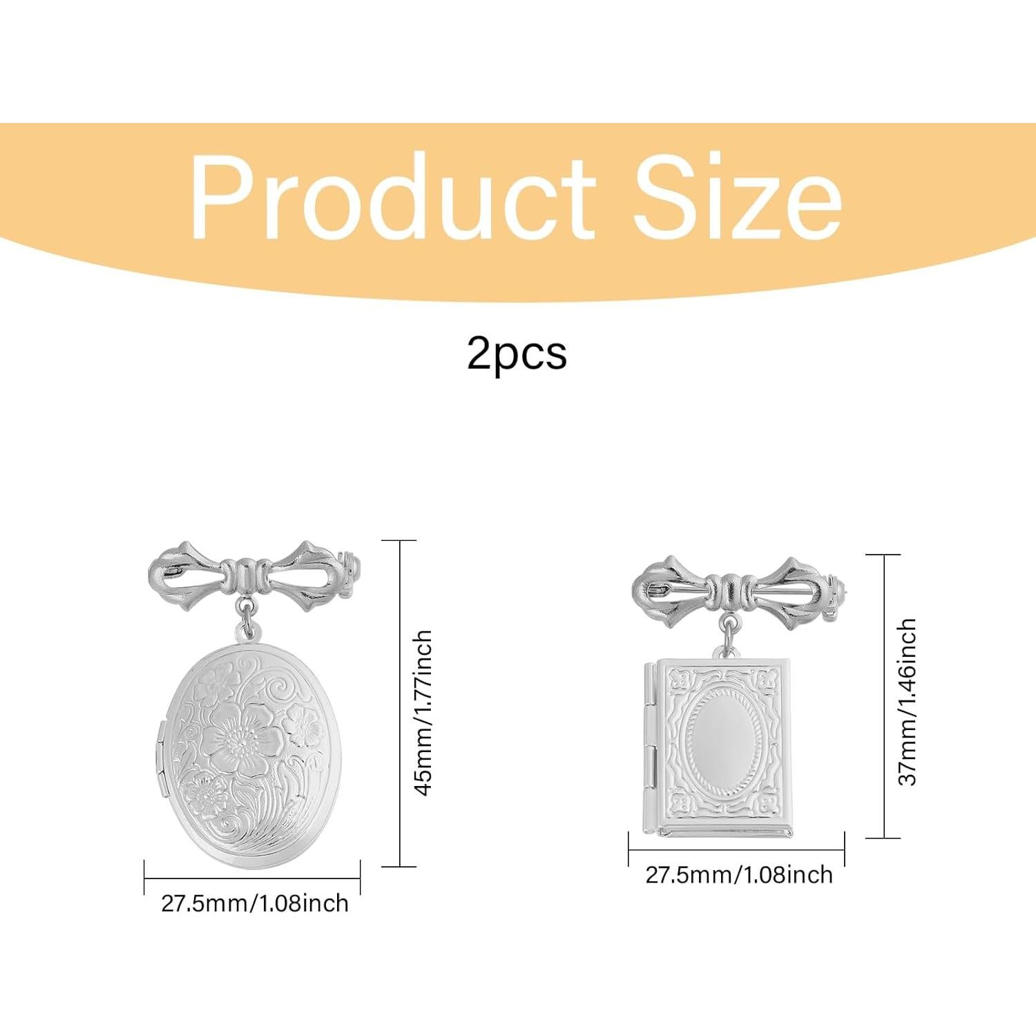 Broches de Locket Charm CHGCRAFT Platino - 2 Piezas