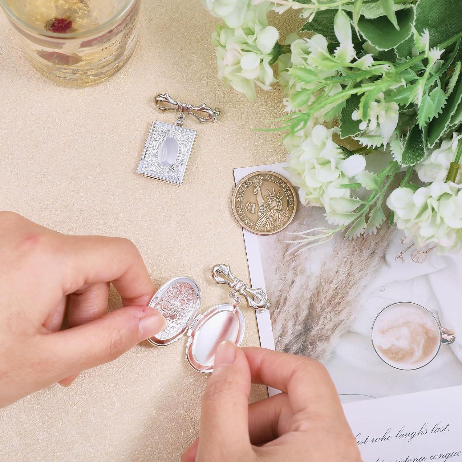 Broches de Locket Charm CHGCRAFT Platino - 2 Piezas