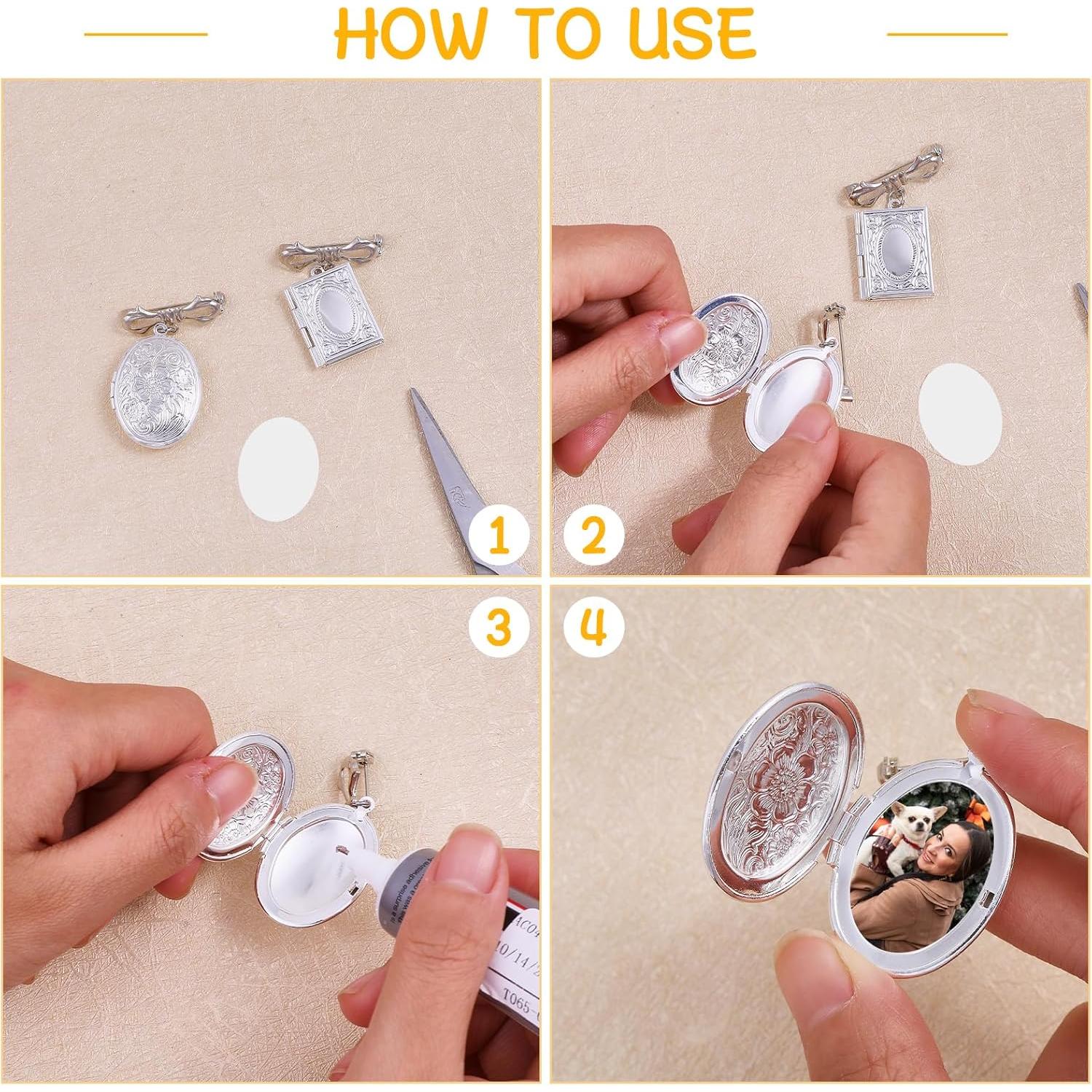 Broches de Locket Charm CHGCRAFT Platino - 2 Piezas