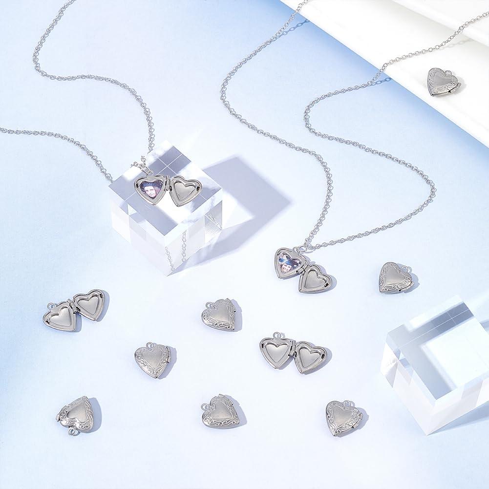 Colgantes de Acero Inoxidable UNICRAFTALE en Forma de Corazón 24pcs