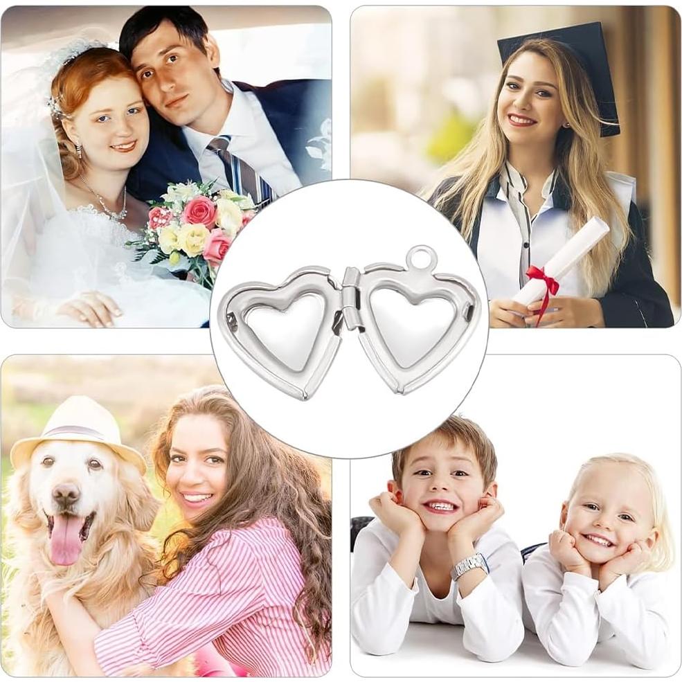 Colgantes de Acero Inoxidable UNICRAFTALE en Forma de Corazón 24pcs