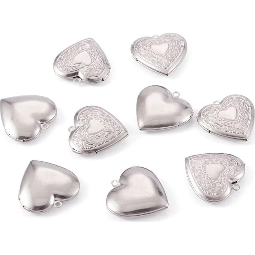 Colgantes de Locket de Foto Beadthoven 10pcs DIY Acero Inoxidable