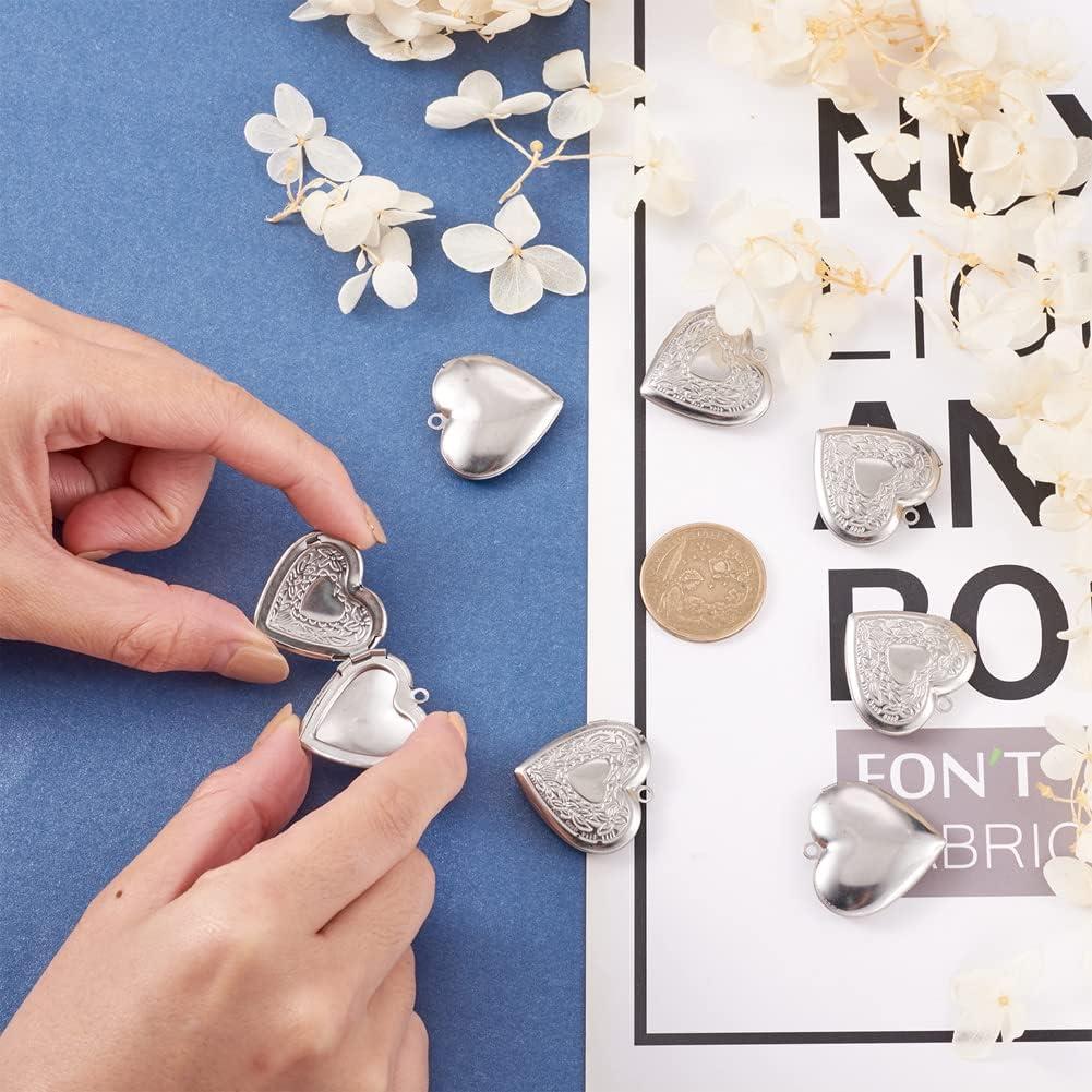 Colgantes de Locket de Foto Beadthoven 10pcs DIY Acero Inoxidable