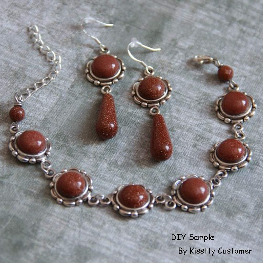 Kissitty 20 Piezas Conectores Cabochón Antiguo Plata 10mm