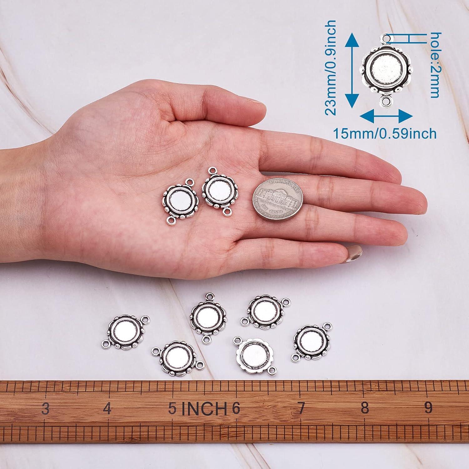 Kissitty 20 Piezas Conectores Cabochón Antiguo Plata 10mm