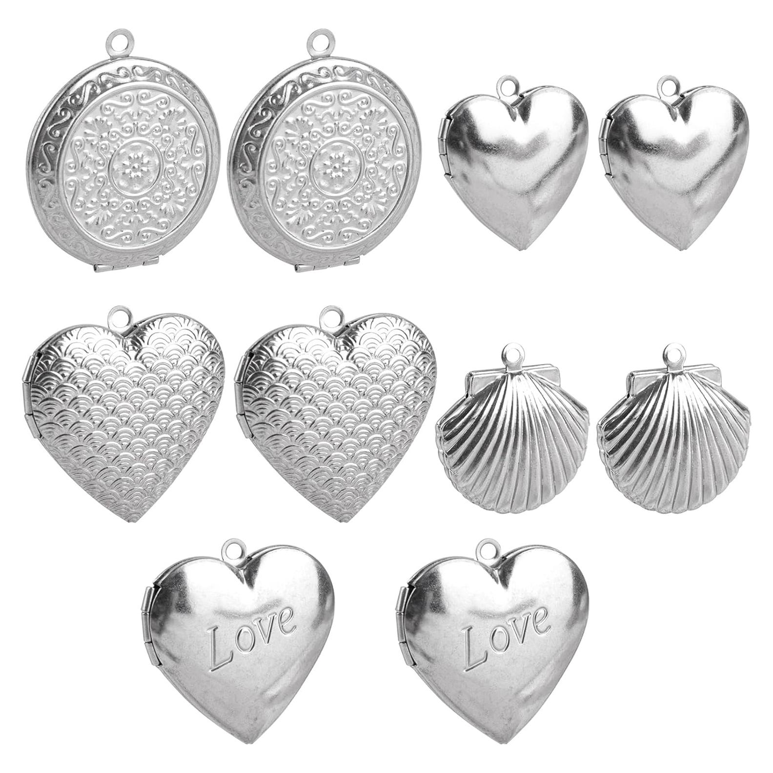 Paquete de 10 Encantos de Locket Framendino Acero Inoxidable
