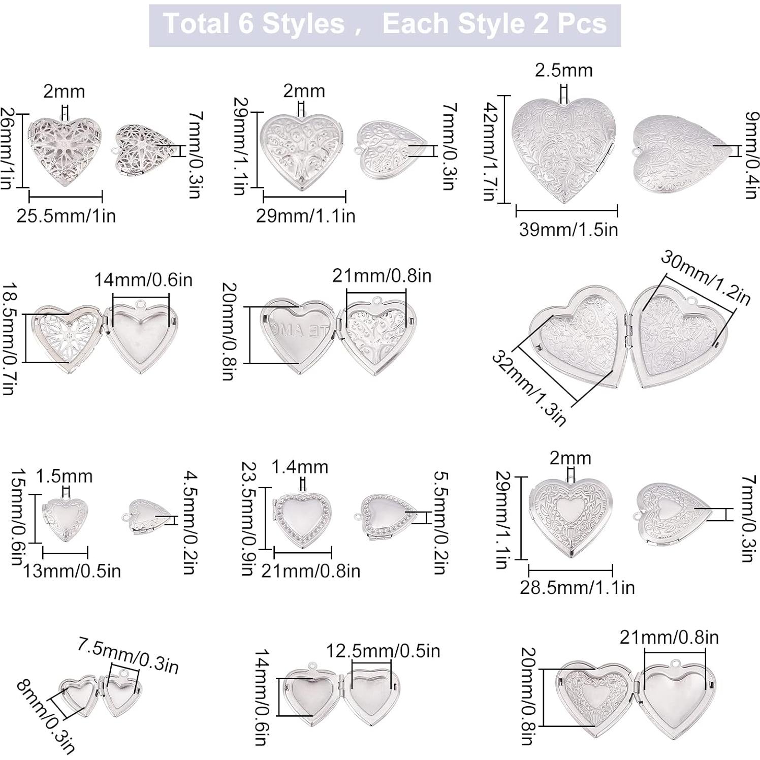 Charm de Marco de Foto Acero Inoxidable SUNNYCLUE 12 Pcs