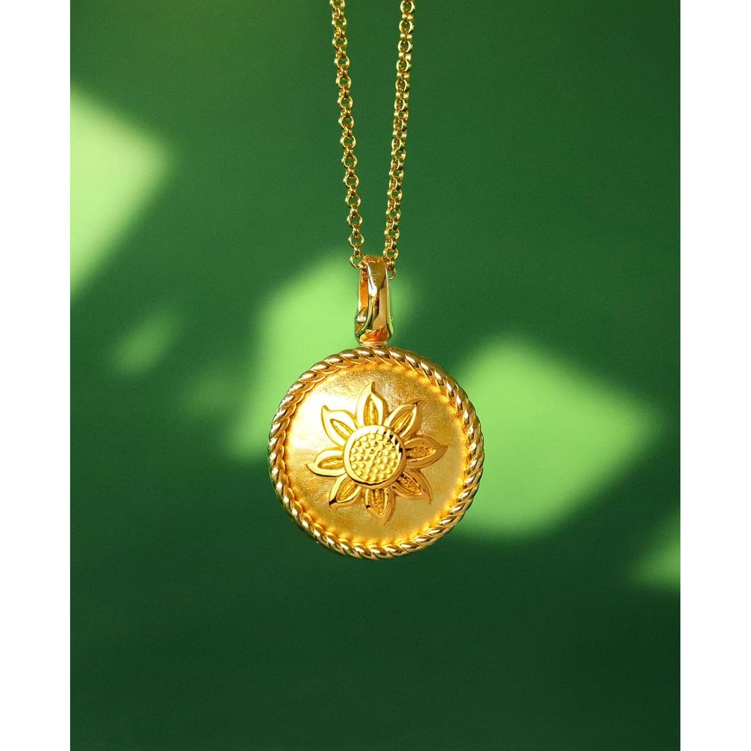 Collar Medalla Foto Expandible YOUFENG 14K Oro 45cm