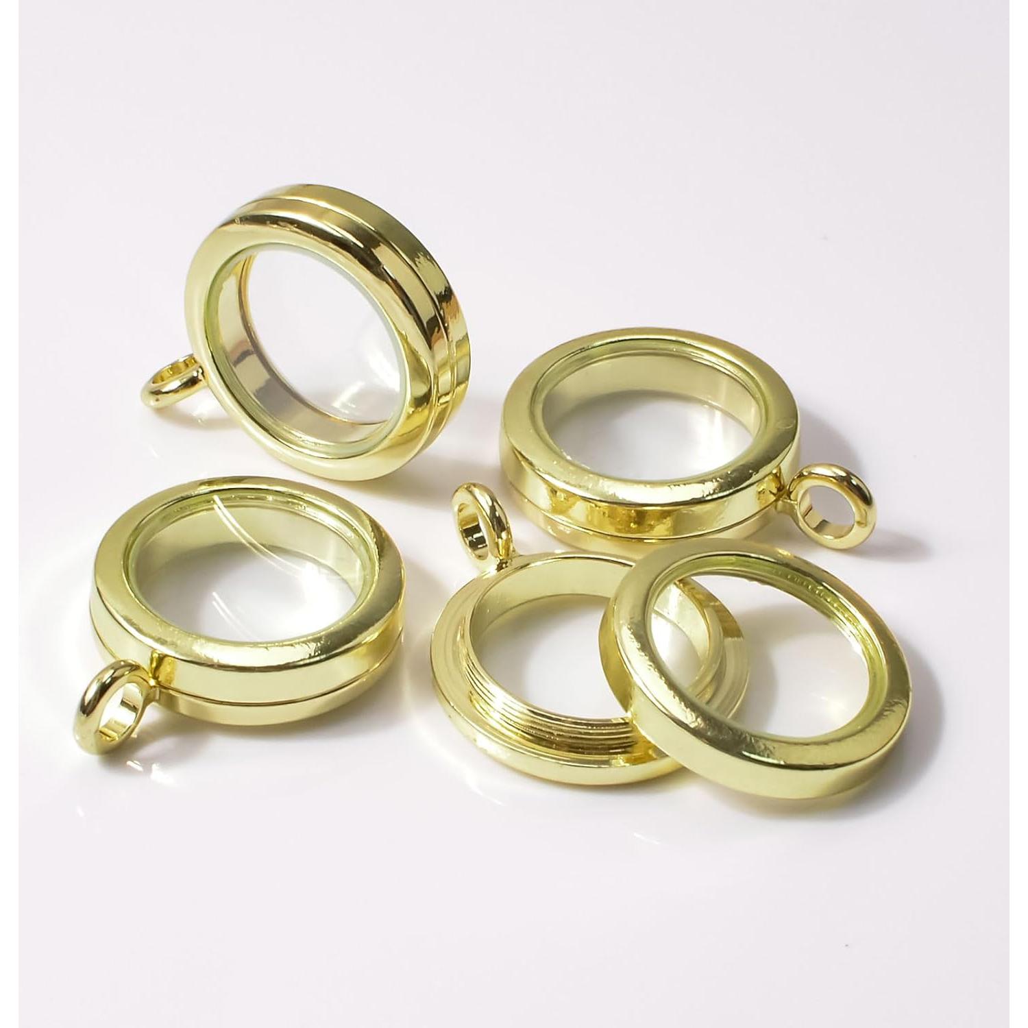 WANDIC Charms de Foto Dorados 4 Pcs 25mm para Collares