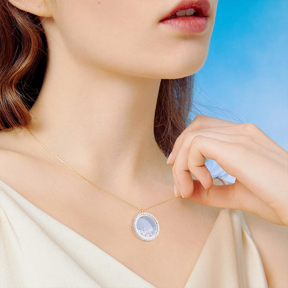 4pcs Colgantes de Locket PH PandaHall con Rhinestone 2.79cm